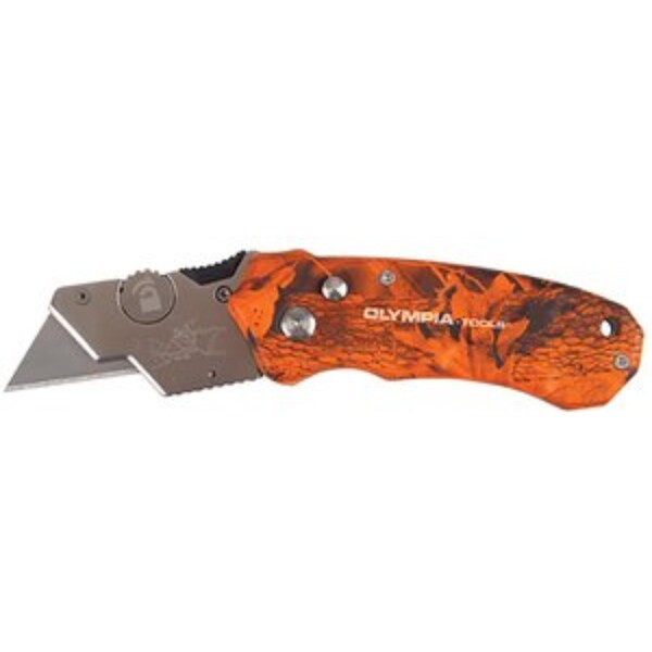 Olympia Tools Knife Folding Camo Utility Orn 33207 Zoro